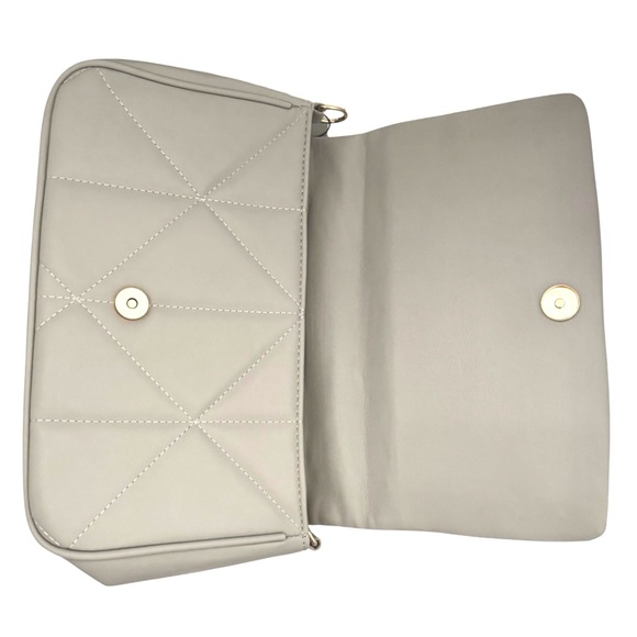 UNIBELLA • Grey Quilted Crossbody Handbag Removable Strap Shopping Travel Bag - Picture 8 of 9